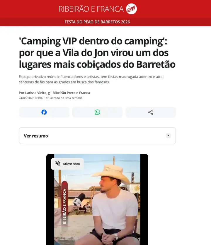 Matéria do G1 sobre a Vila do Jon, um dos lugares mais cobiçados do Barretão